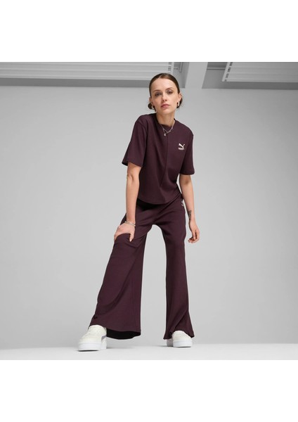 Kadın Siyah Puma Classıcs Ribbed Relaxed Pant Siyah Kadın Eşofman Altı