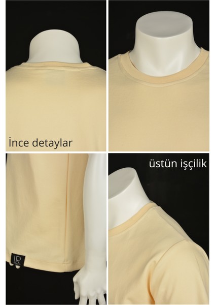 Unisex Bej Bisiklet Yaka Pamuklu Tshirt Nakışlı Berserk Guts Anime Regular Tişört