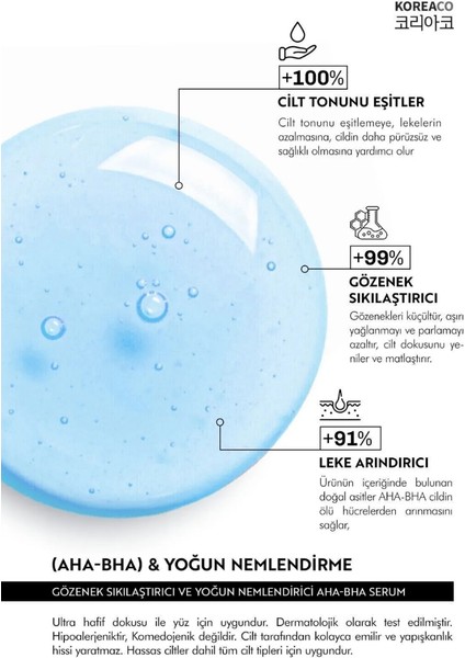 Aha & Bha Canlandırıcı & Gözenek Sıkılaştırıcı ve Nemlendirici (Aha%10-Bha%2) Ampul