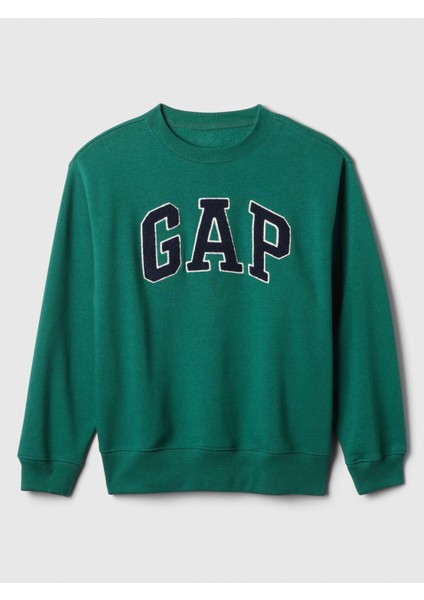 Kadın Koyu Yeşil Gap Logo Bisiklet Yaka Fleece Sweatshirt