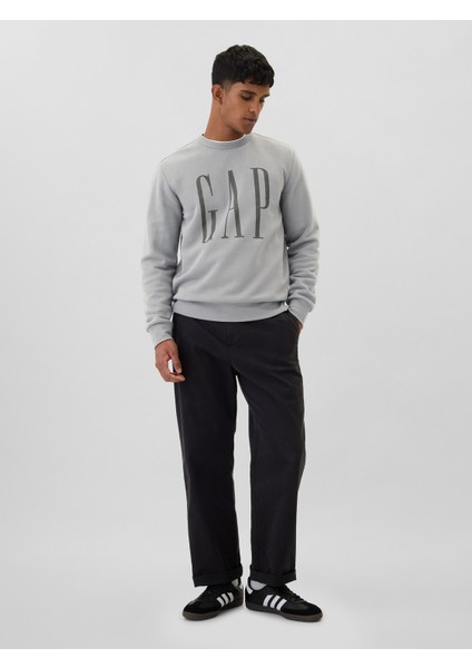Erkek Gri Gap Logo Fleece Sweatshirt modelleri