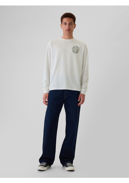 Erkek Kırık Beyaz Gap Logo Grafikli T-Shirt fırsatları