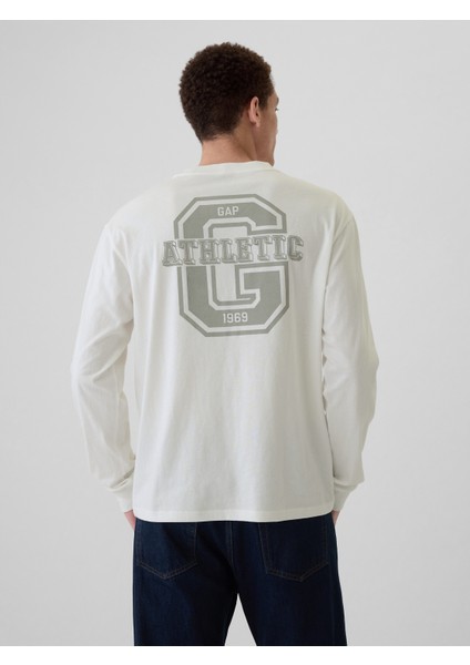 Erkek Kırık Beyaz Gap Logo Grafikli T-Shirt indirimleri