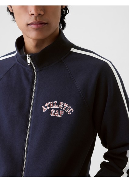 Erkek Lacivert Gap Logo Vintage Soft Fermuarlı Sweatshirt