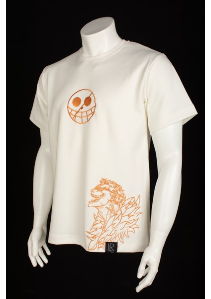 Unisex Basic Kısa Kollu Beyaz Tişört %100 Nakışlı One Piece Anime Relaxed Fit Pamuklu Tshirt