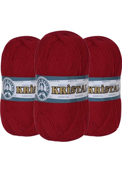 Kristal El Örgü İpliği Kırmızı 033 3lü