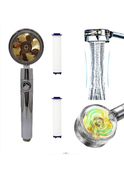 HOME Su Tasarrufu Adaptasyon Pervane Yüksek Basınçlı Duş Başlığı Sprey Turbo Fan fırsatları