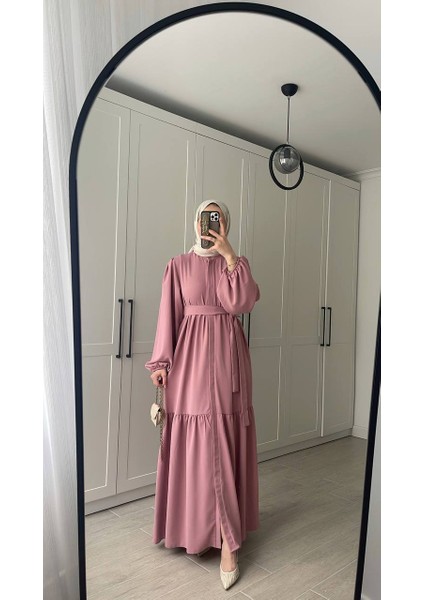 Düğmeli Elbise Pembe