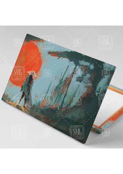 Ormanın Içinde Samuray Ve Kılıcı Uzak Doğu Japon Yatay Kanvas Tablo fiyatları