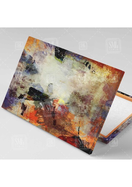 Soyut Karışık Fırça Izleri Modern Abstract Yatay Kanvas Tablo