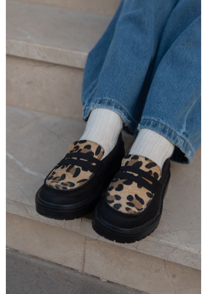 Leopar Detaylı Loafer