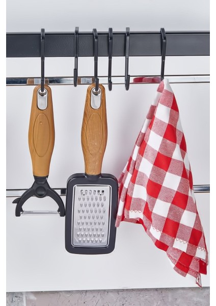 Mutfak Düzenleyici Çok Amaçlı 70 cm Raf (6 Baharatlık-1 Stant-1 Retro Sepet-10 Kanca) indirimleri
