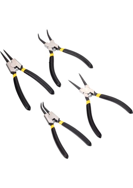Pense Seti Yapış Halka Pense Açılı / Düz El Pense Araçları Kiti İç ve Dış 4 Adet Yeni 6 Inç 150 mm