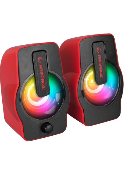 Rms-G7 Falsetto 2.0 6 Watt Rgb Ledli Kırmızı Multimedia Gaming USB Speaker