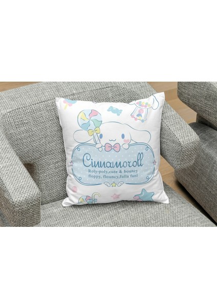 Sanrio Karakterleri Cinnamoroll Desenli Kare Yastık Kılıfı