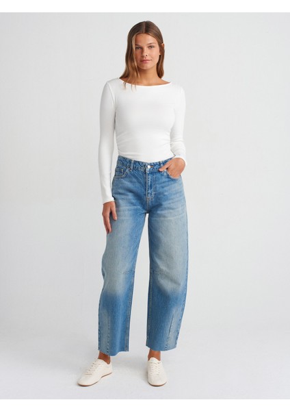 31401 Büzgülü Kayık Yaka Top-Ekru fırsatları