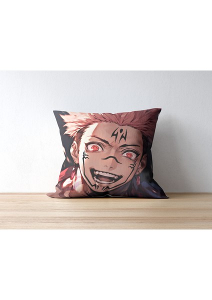 Jujutsu Kaisen Ryomen Sukuna Desenli Kare Yastık Kılıfı
