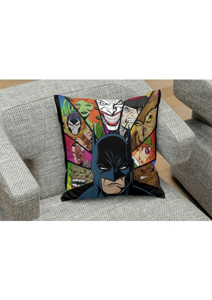 Badman And Bads Desenli Kare Yastık Kılıfı