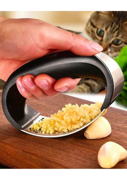 Paslanmaz Çelik Sarımsak Ezici Ezici Pratik Sarımsak Ezeceği- Metal Sarımsak Ezeceği