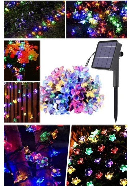 6 Metre 30 LED Çiçek Solar Lamba Güneş Enerjili Rgb Renkli Işık Bahçe Aydınlatma Parti Süs Lambası