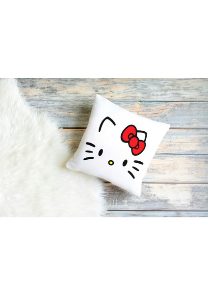 Hello Kity Best Desenli Kare Yastık Kılıfı