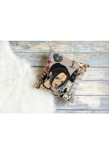 Nana Desenli Kare Yastık Kılıfı