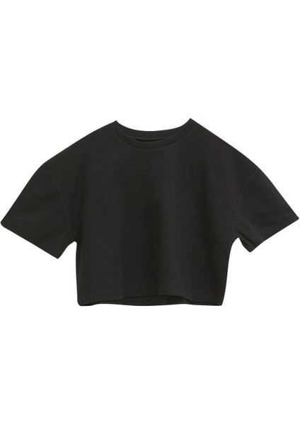 Pia Black Crop Top Skirt Set S