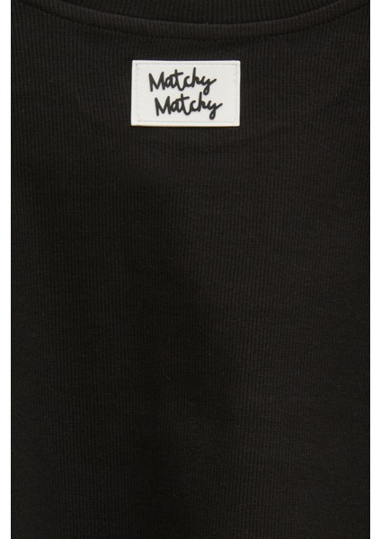 Pia Black Crop Top Skirt Set S modelleri