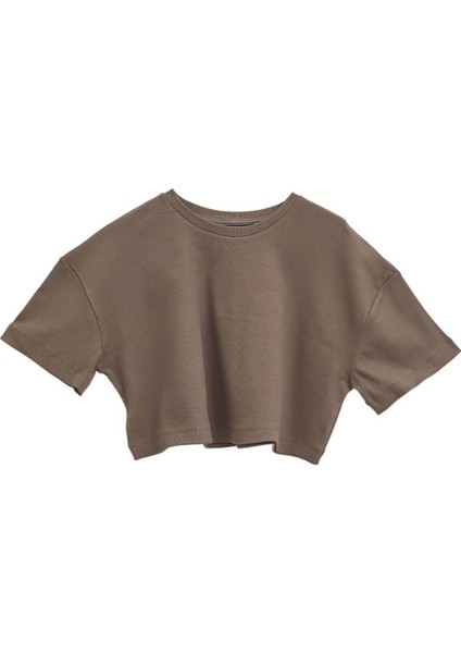 Pia Espresso Crop Top Skirt Set M