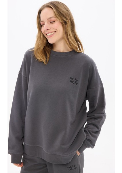 Antrasit Kadın Sweatshirt Xl fiyatları