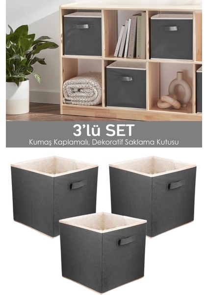 Tekno Trust 3'lü Dolap Içi Düzenleyici , Çamaşır Oyuncak Saklama Kutusu Sepet Organizer 33X30X30