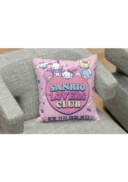 Sanrio Friends Desenli Kare Yastık Kılıfı