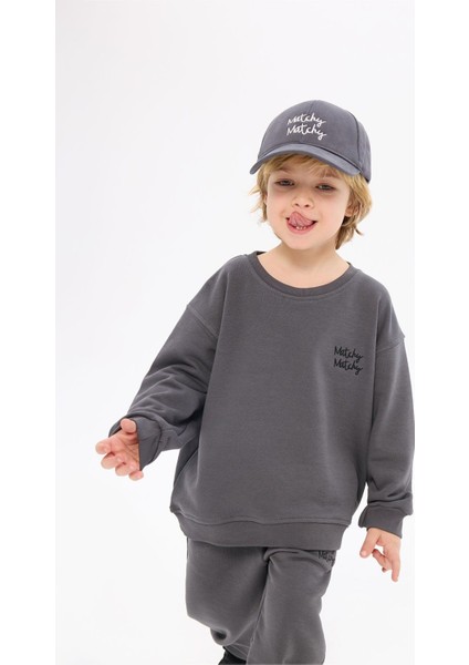 Antrasit Çocuk Sweatshirt 7-8 Yaş