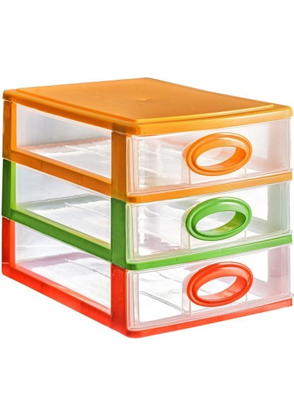 Tekno Trust 3 Bölmeli Renkli Çekmece Çekmeceli Organizer - DDLC-830 fiyatları