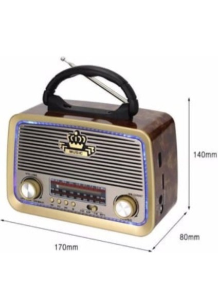 Nostaljik Radyo Usb/sd/mp3/bluetooth Işıklı Şarjlı Nostaljik Radyo fiyatları