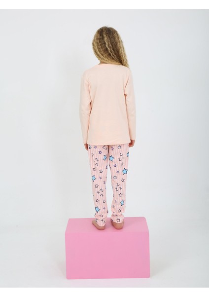 Kız Çocuk Uzun Kollu %100 Pamuklu Pijama Takımı Happy Life fırsatları