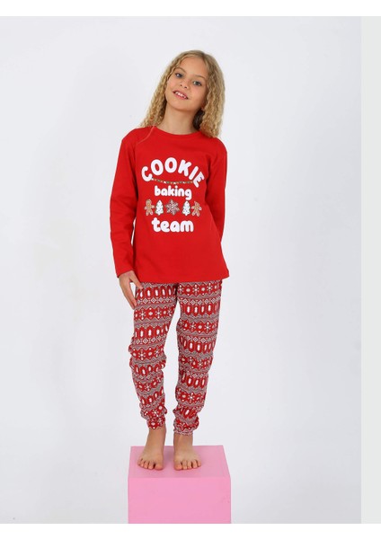 Kız Çocuk Uzun Kollu Pamuklu Pijama Takımı Cookie Team fiyatları
