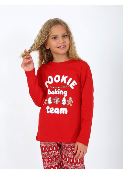 Kız Çocuk Uzun Kollu Pamuklu Pijama Takımı Cookie Team modelleri
