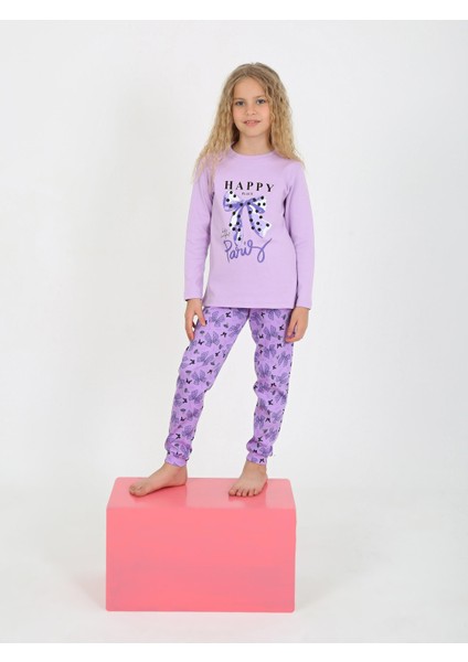 Kız Çocuk Uzun Kollu %100 Pamuklu Pijama Takımı Place Paris