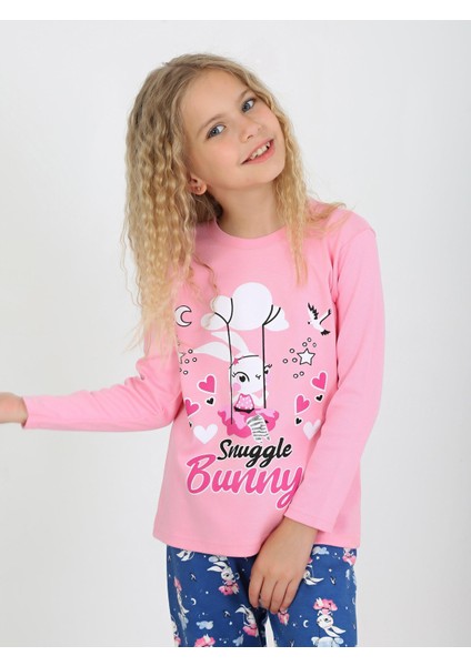 Kız Çocuk Uzun Kollu %100 Pamuklu Pijama Takımı Snuggle Bunny modelleri