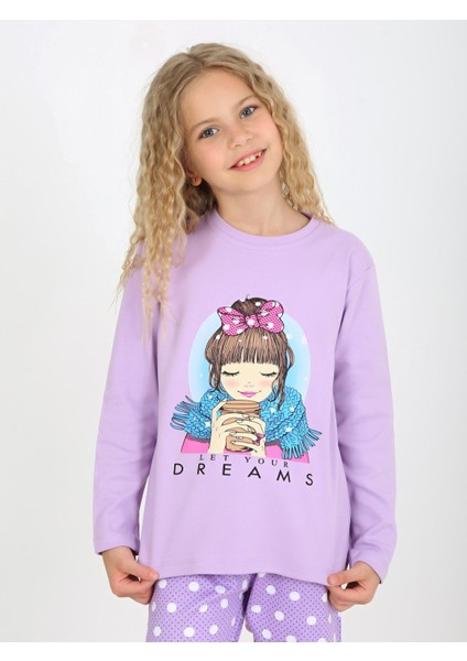 Kız Çocuk Uzun Kollu %100 Pamuklu Pijama Takımı Let Your