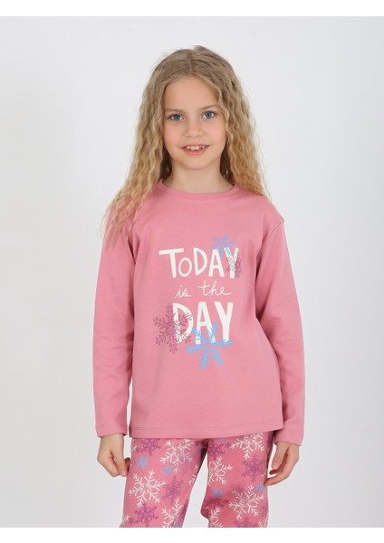 Kız Çocuk Uzun Kollu %100 Pamuklu Pijama Takımı Today