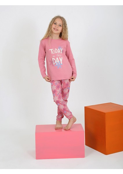 Kız Çocuk Uzun Kollu %100 Pamuklu Pijama Takımı Today