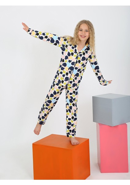 Kız Çocuk Uzun Kollu %100 Pamuklu Düğmeli Pijama Takımı Ruby fiyatları