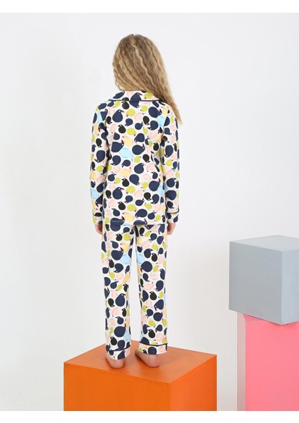 Kız Çocuk Uzun Kollu %100 Pamuklu Düğmeli Pijama Takımı Ruby modelleri