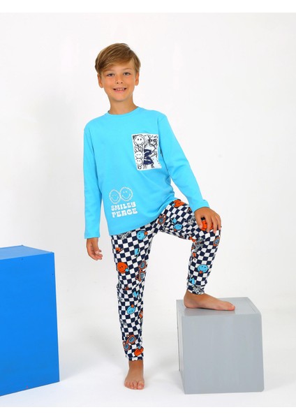 Erkek Çocuk Uzun Kollu Pamuklu Pijama Takımı Peace fiyatları