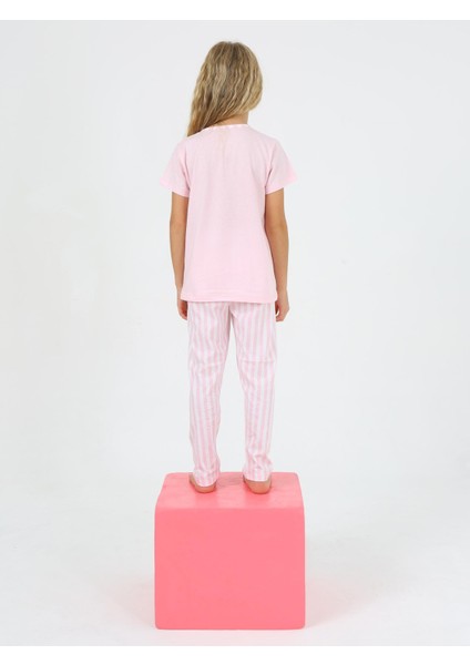 Kız Çocuk Kısa Kollu Pamuklu Strawberry Pijama Takımı Pembe fırsatları