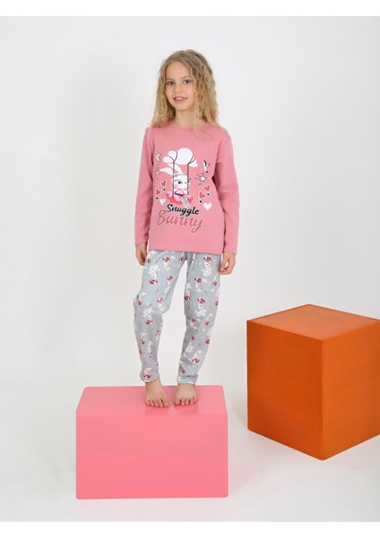 Kız Çocuk Uzun Kollu %100 Pamuklu Pijama Takımı Snuggle Bunny fiyatları