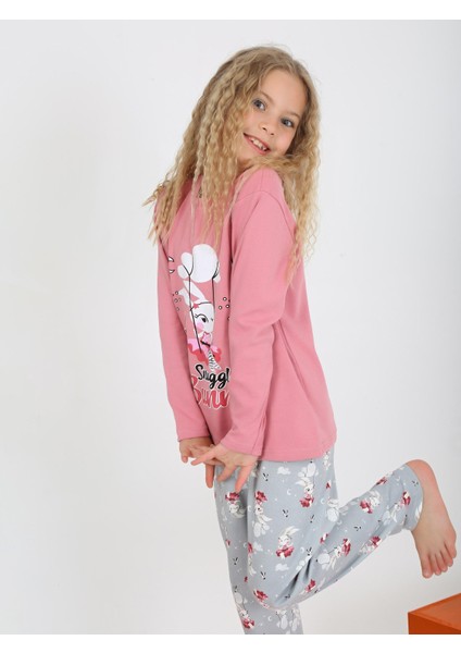 Kız Çocuk Uzun Kollu %100 Pamuklu Pijama Takımı Snuggle Bunny modelleri