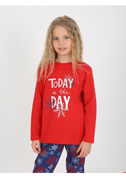 Kız Çocuk Uzun Kollu %100 Pamuklu Pijama Takımı Today